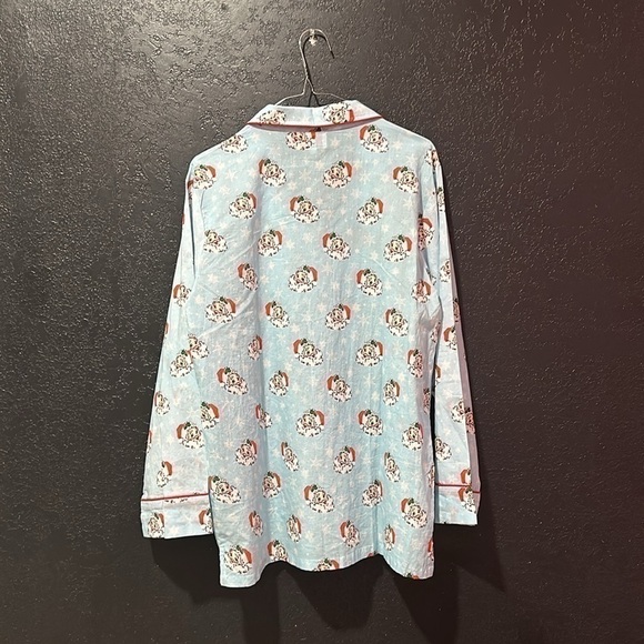SMOCKING BIRD Vintage Santa Blue Button Down Women’s Pajama Set Size L NWT - Picture 3 of 7